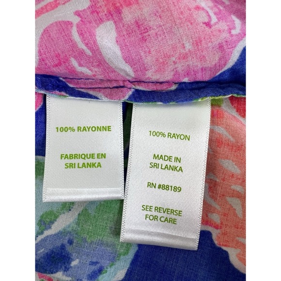 Lilly Pulitzer  Multicolor Print Top Blouse‎ Floral Womens Sz Small - Picture 11 of 13